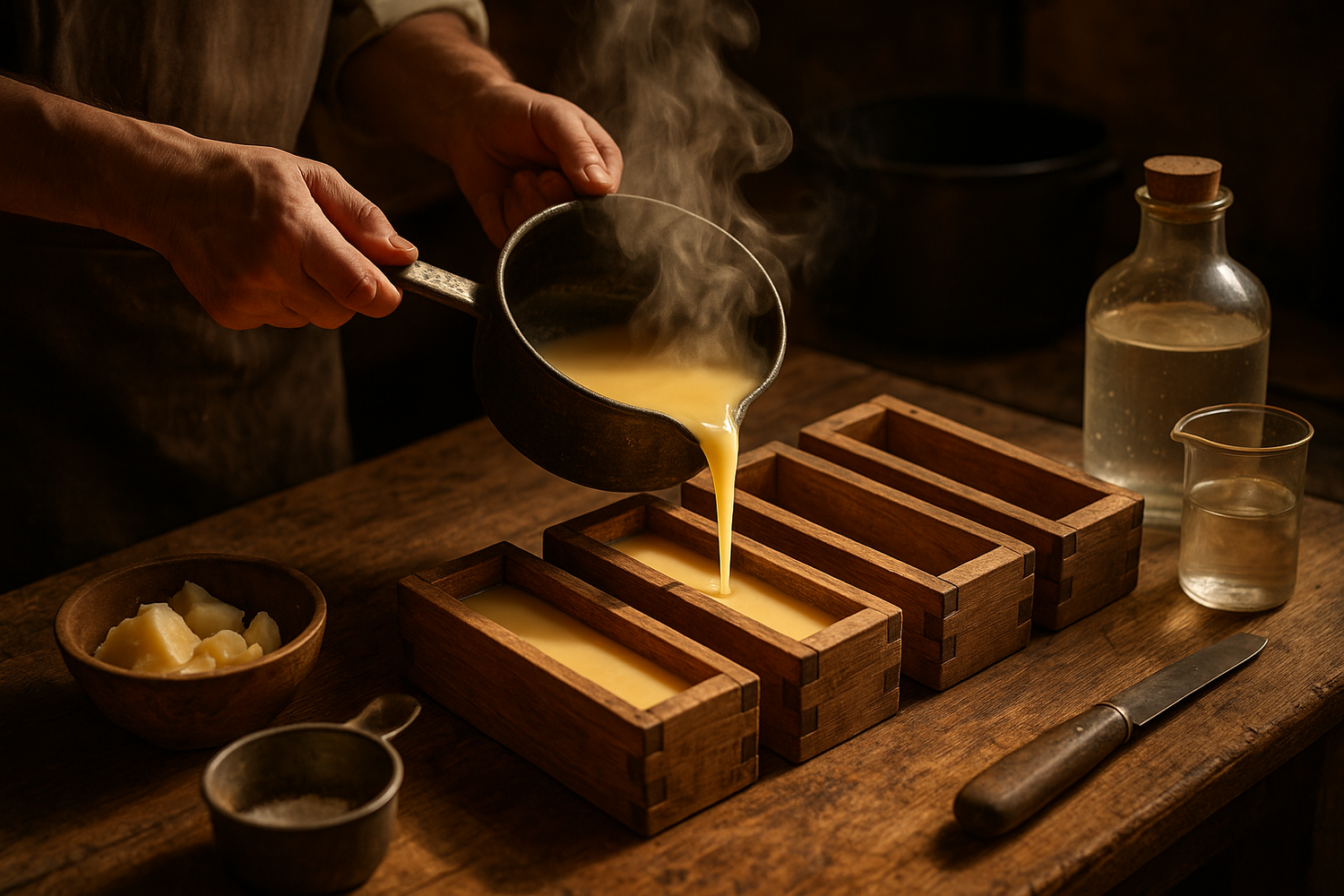 Make a photo of soap being made, Tallow soap